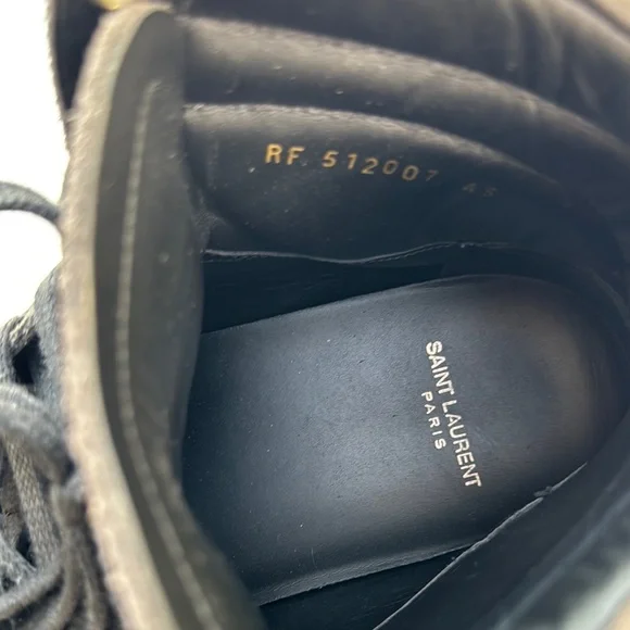 Saint Laurent Black High-Top Sneakers Sleek Minimalist Design - Picture 5 of 7